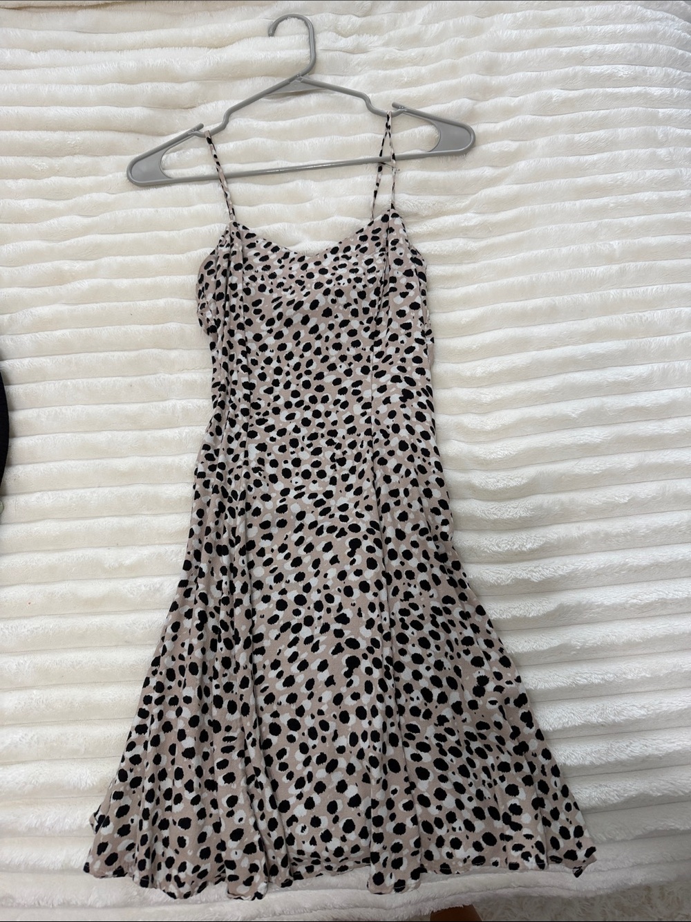 Women’s Spotted Slip Dress - Black on Cream